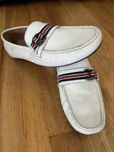 Men Polo Ralph Lauren Willem White Penny Loafer Slip On Boat Shoes 15D MINT RARE - Picture 1 of 11