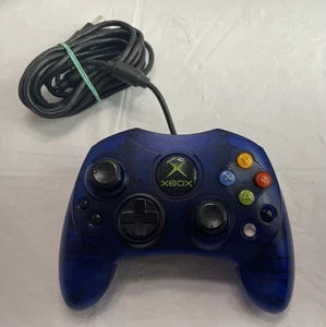 Controller OEM OG Xbox Blue S Type con cavo staccabile pulito TESTATO spedizione gratuita - Foto 1 di 2