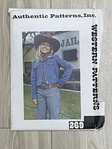 GIRLS Western SHIRT & Pants SEWING Pattern AUTHENTIC Patterns 269 VINTAGE - Picture 1 of 1