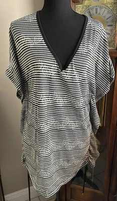 Traje de baño encubrimiento para mujer XL negro blanco cordón laterales Foto 1 de 4