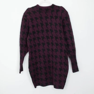 Новый с Ярлыками Express женщин фиолетовый гончая вязаный шар рукав свитер платье размер L - Изображение 1 из 4
