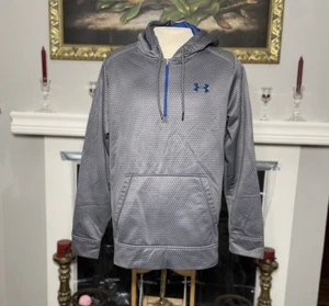 Under Armour Felpa con Cappuccio Grigio Cold Gear Pullover 1/4 Zip Taglia Large - Foto 1 di 5