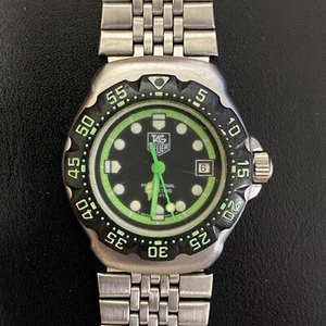 TAG HEUER Formula 1 375.508 Green 200m Quartz 28mm Women's Watch From JP - Picture 1 of 7