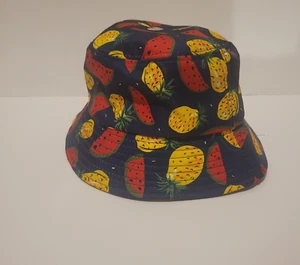 Tropical Pineapple-Watermelon Fruit Pattern Bucket Hat, Unisex - Picture 1 of 5