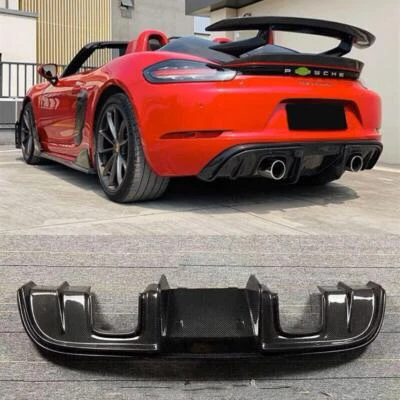 Difusor de parachoques trasero de fibra de carbono para Porsche 718 Boxter Cayman 2017-2021 Foto 1 de 4