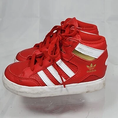 Adidas Originals Court High Toddlers Size 9 K Red White Gold Sneakers FV5739 - Image 1 of 4