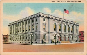 Billings Montana Post Office Vintage PC Posted 1941 - Bild 1 von 2