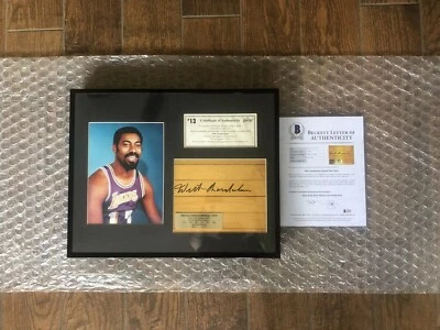 LA Lakers Wilt Chamberlain Firmado Autografiado Original Foro 8x10 Piso Beckett Foto 1 de 4