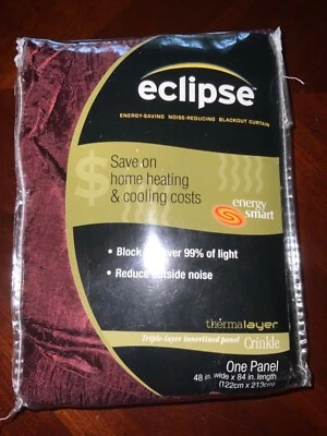 Eclipse Energy Smart Blackout Noise Reducing Crinkle Panel 48x84 Maroon Color - Image 1 of 3