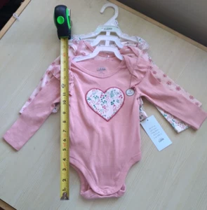 Bundle of 3 LAUGHING LLAMA Infant Baby Girls' Sz 9m NWT Long Sleeve Bodysuits - Picture 1 of 6