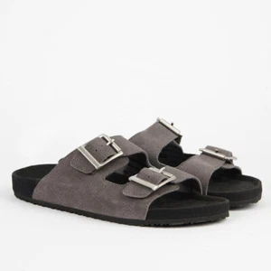 Barbour Men's Eddie Sliders Sandals Dark Grey Sude Size UK 12 EU 46 US 13
