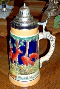 Germania occidentale Weidmannsheil Wald Wild Jagerei buona caccia birra Stein coperchio - Foto 1 di 12