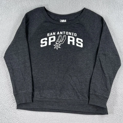 San Antonio Spurs NBA SweatShirt WOMENS XL Dark Gray Pullover Graphic Logo Cover