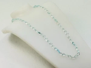 Vintage handgefertigte OOAK hellblau Fluorit Halskette 20" 7x12 mm ovale Perlen - Bild 1 von 5