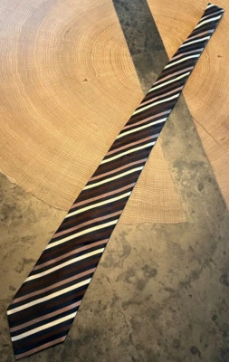 CORBATA CEZANI MARRÓN NEGRO RAYAS Foto 1 de 4