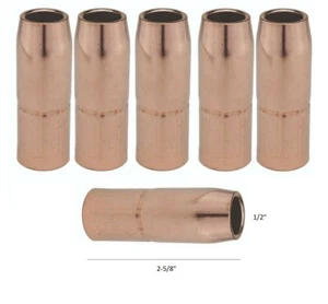 MIG 169-724 Welding Nozzles 1/2" Recessed for Miller M25/M40 Mig Gun PK of 5 - Picture 1 of 5