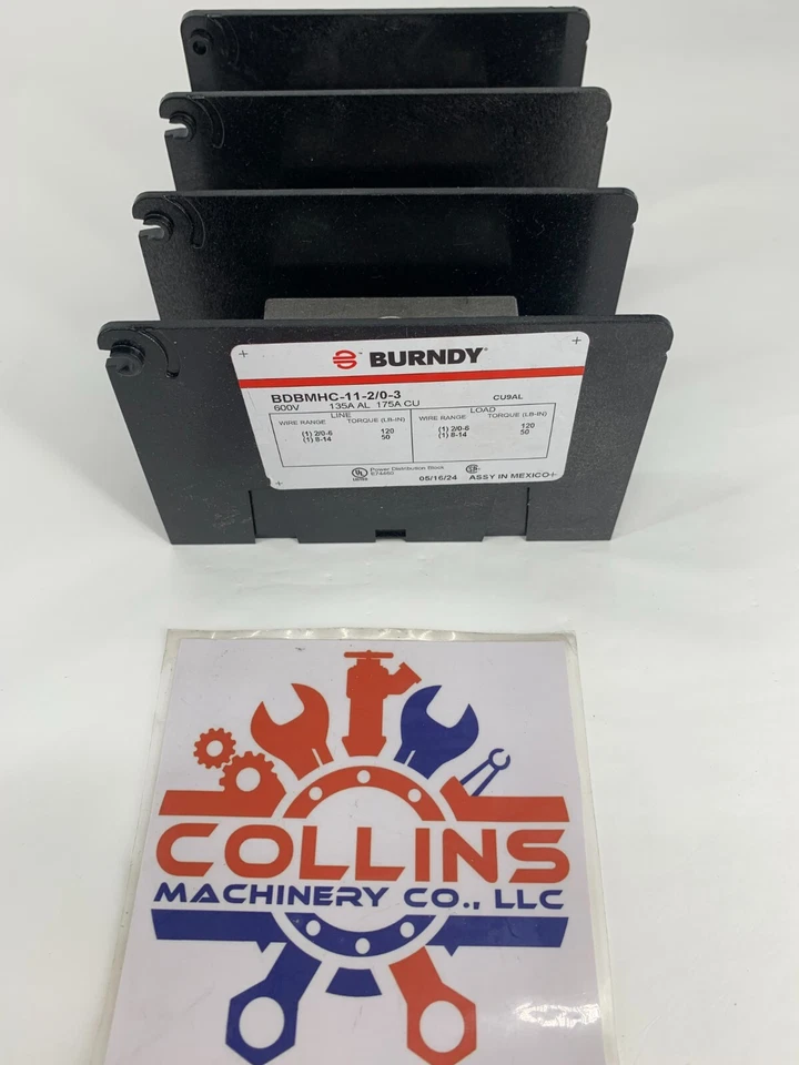 Burndy BDBMHC112/03 Power Distribution Block 3P 600V 135A AL 175A CU QTY. 1 - Image 1 of 4