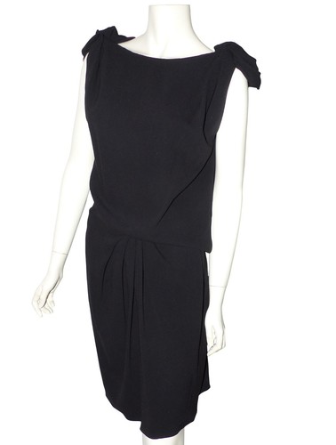 PRADA ROBE EN LAINE NOIRE black Prada dress