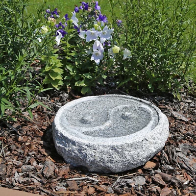 CLGarden Vogeltränke M2 Yin Yang aus Granit Naturstein Stein Garten Vogelbad - Bild 1 von 4