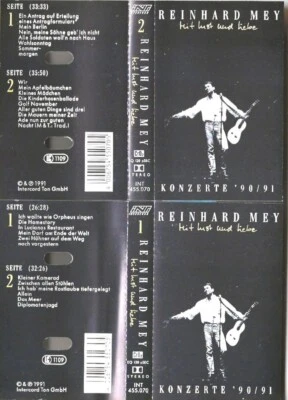 Mist Lust und Liebe - Reinhard Mey - 2 Kassetten - Konzerte 90/91 - Bild 1 von 4