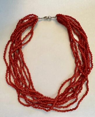 Silpada 10 Strand Red Coral Beaded Necklace  - Image 1 of 4