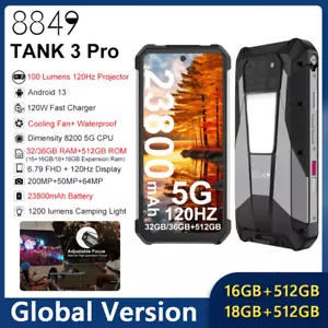 8849 Tank 3 Pro 5G IP68 Phone 100 Lumens Projector 36GB 512GB 23800mAh 200MP NFC - Picture 1 of 11