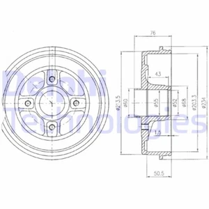 2x DELPHI Bremstrommel Trommeln Trommelbremse Hinten BF423 - Bild 1 von 1