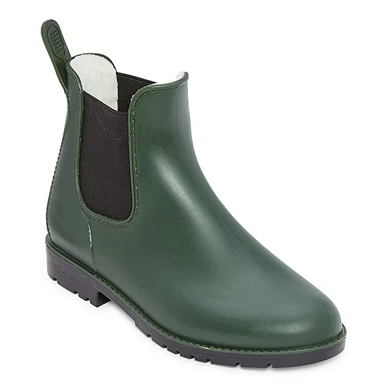 new in box St. John's Bay Womens  Pull On Flat Heel Rain Boots Size 6 m Foto 1 de 1