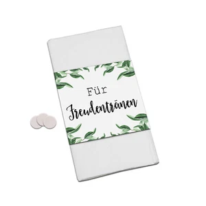 50 x Banderolen "Für Freudentränen" EUCALYPTUS Gastgeschenk Hochzeit - Picture 1 of 4