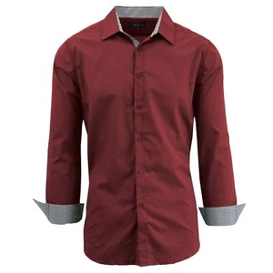 Galaxy by Harvic Herren Slim Fit Hemd Kragen Knopfleiste Langarm weinrot XL - Bild 1 von 1