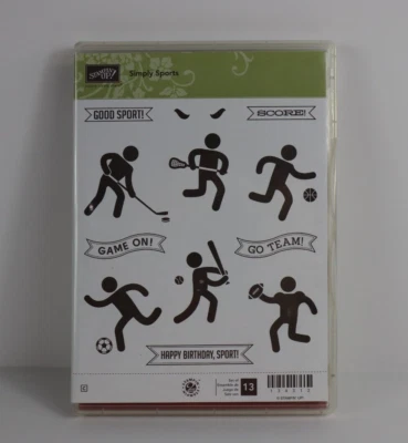Stampin' Up Stamp Set SIMPLY SPORTS - Soccer Hockey Basketball Baseball Football - Image 1 of 3