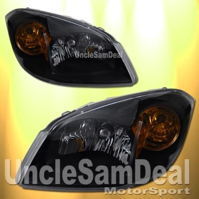 FOR 05-10 CHEVY COBALT PONTIAC G5 OE LOOK CLEAR BLACK HEADLIGHTS DIRECT FIT - Image 1 of 2