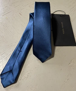 New Bottega Veneta Skinny Silk Neck Tie Petroleum Blue made in Italy - Picture 1 of 6