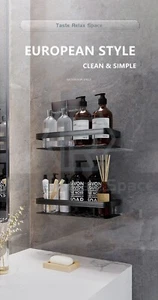 Bathroom Shower Shampoo Caddy Shelf Organizer Rack Storage Holder Wall Mounted - Picture 1 of 14