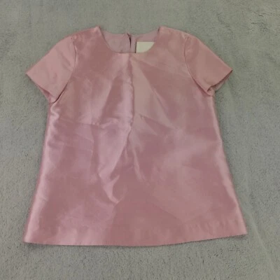 J Crew Collection Top Womens 4 Pink Metallic Wool Silk Twill - Image 1 of 4
