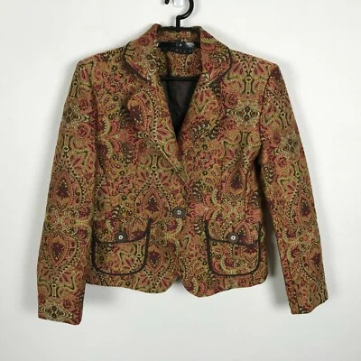 Blazer Ninety Talla 8 Multicolor Tejido Poliéster Bolsillos Botón Delantero Manga Larga Foto 1 de 4