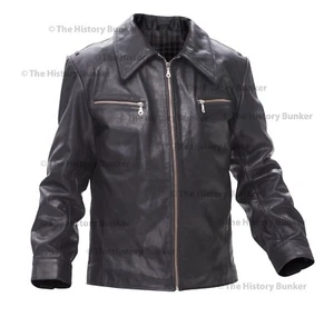 Chaqueta de cuero Stumbock alemana Luftwaffe Segunda Guerra Mundial NEGRA - reproducción hecha a pedido - Imagen 1 de 2