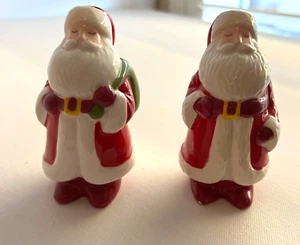 Ceramic Santa Claus Novelty Salt & Pepper Shakers 3-1/2” w/Stoppers - Picture 1 of 8