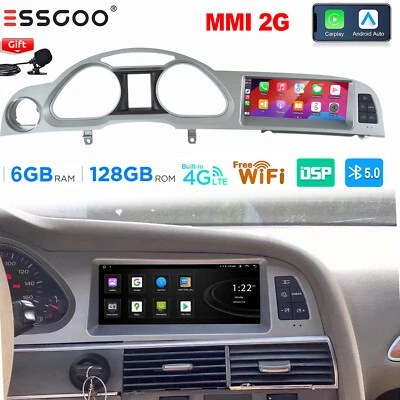 6+128G Carplay Autoradio Für Audi A6 C6 4F MMI 2G 2005-2009 8.8" Android GPS DSP - Bild 1 von 4