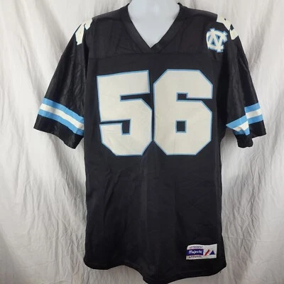 Majestic UNC смолы каблуки колледжа футбол Джерси черный #56 винтажный NCAA размер XL - Изображение 1 из 4