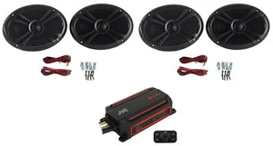 JVC KS-DR2104DBT 600w 4-Channel ATV/UTV Amplifier+(4) Rockville 6x9" Speakers - Picture 1 of 12