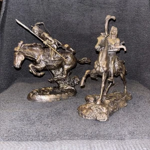 Frederic Remington Bronze Lost Wax Process Scalp And Cheyenne - Picture 1 of 19