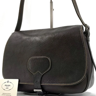 Bolso Bandolera PRADA Archive Cuero Marrón Oscuro Usado Auténtico Foto 1 de 4