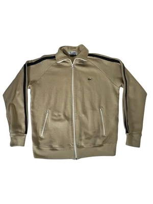 Vintage Lacoste Jacket Mens L Full Zip Tan Track Athletic 80s Retro Embroidered - Image 1 of 4