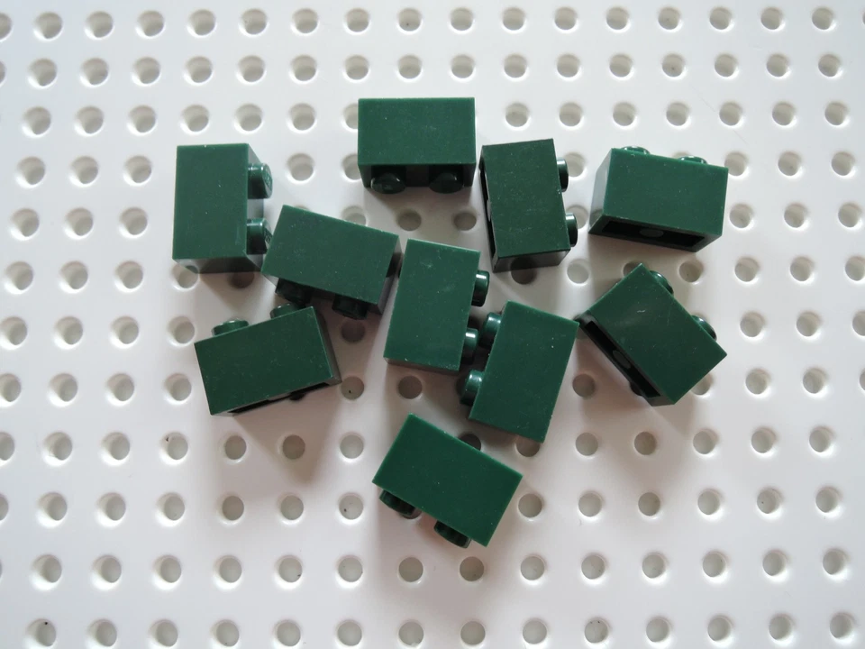 Lego 10 x Stein Baustein Basic 3004  1x2  dunkelgrün - Bild 1 von 1