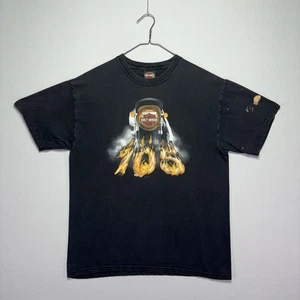 Camisa Harley-Davidson 105 años - 2008 - Fire Flames - negra - GRANDE para hombre - Imagen 1 de 7
