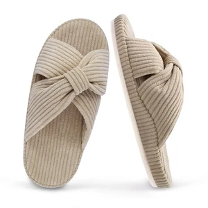 Women's Cozy Memory Foam Arch Support House Slippers Ladies Orthopedic Crossb... - Picture 1 of 6