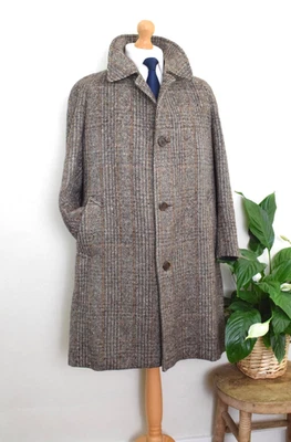 AQUASCUTUM Irish Tweed Raglan Coat Size 40S/42S Large Donegal Glen Plaid 50S/52S - Image 1 of 4
