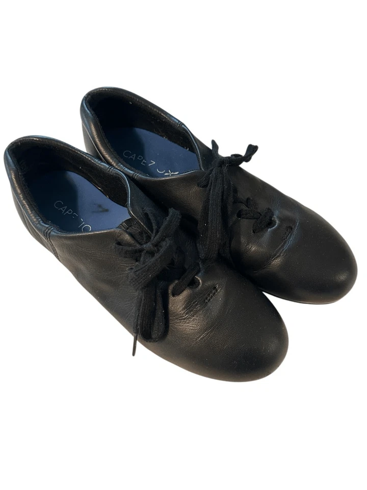 Zapato Capezio Para Mujer Negro Flex Mastr Cuero Con Cordones Tele Tono Tap Talla 6M Foto 1 de 4