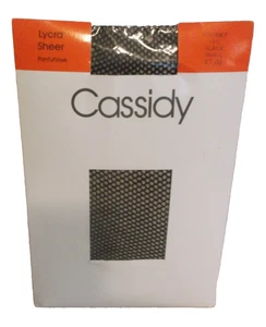 NIP Cassidy Lycra Sheer Black Fishnet Pantyhose Small - Picture 1 of 2